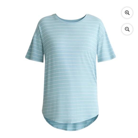 Time and Tru Women’s Crewneck Tunic Tee with Short Sleeves, Sizes XXL Blue NEW - Picture 5 of 5